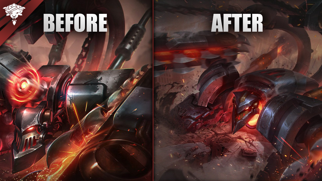 Aspectos rediseñados de Skarner: antes y después