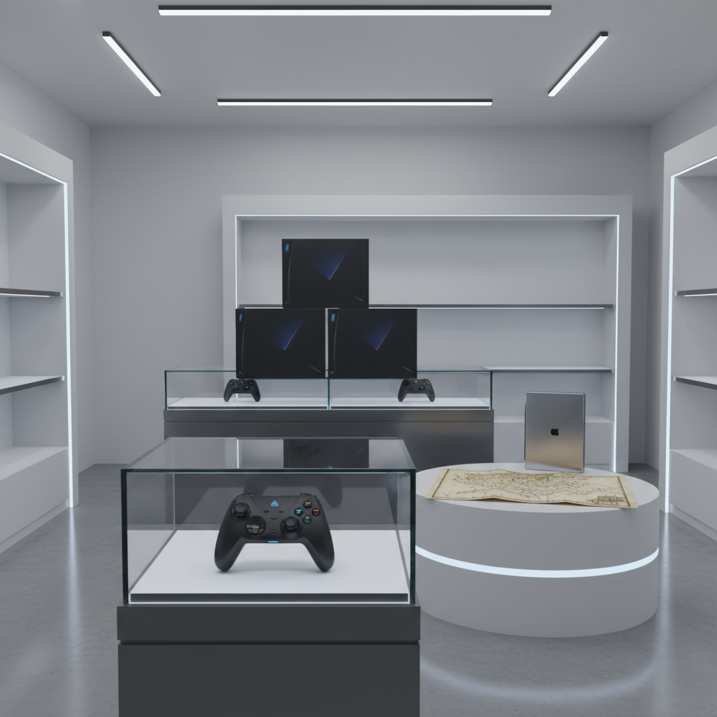 Premium game retail display with collector items