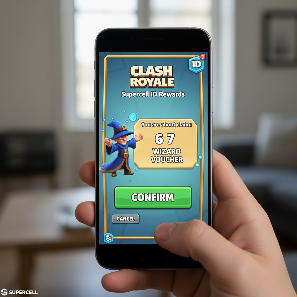 Supercell ID Gutschein-Einlösungs-Aufforderung auf einem Telefon