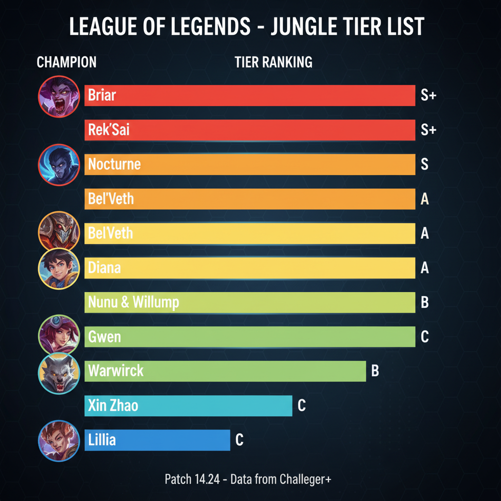 Patch 26.7 jungle tier list comparison chart