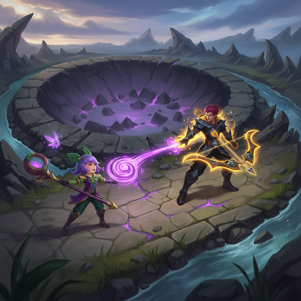 Lulu shielding Varus in bot lane with attack speed buff active