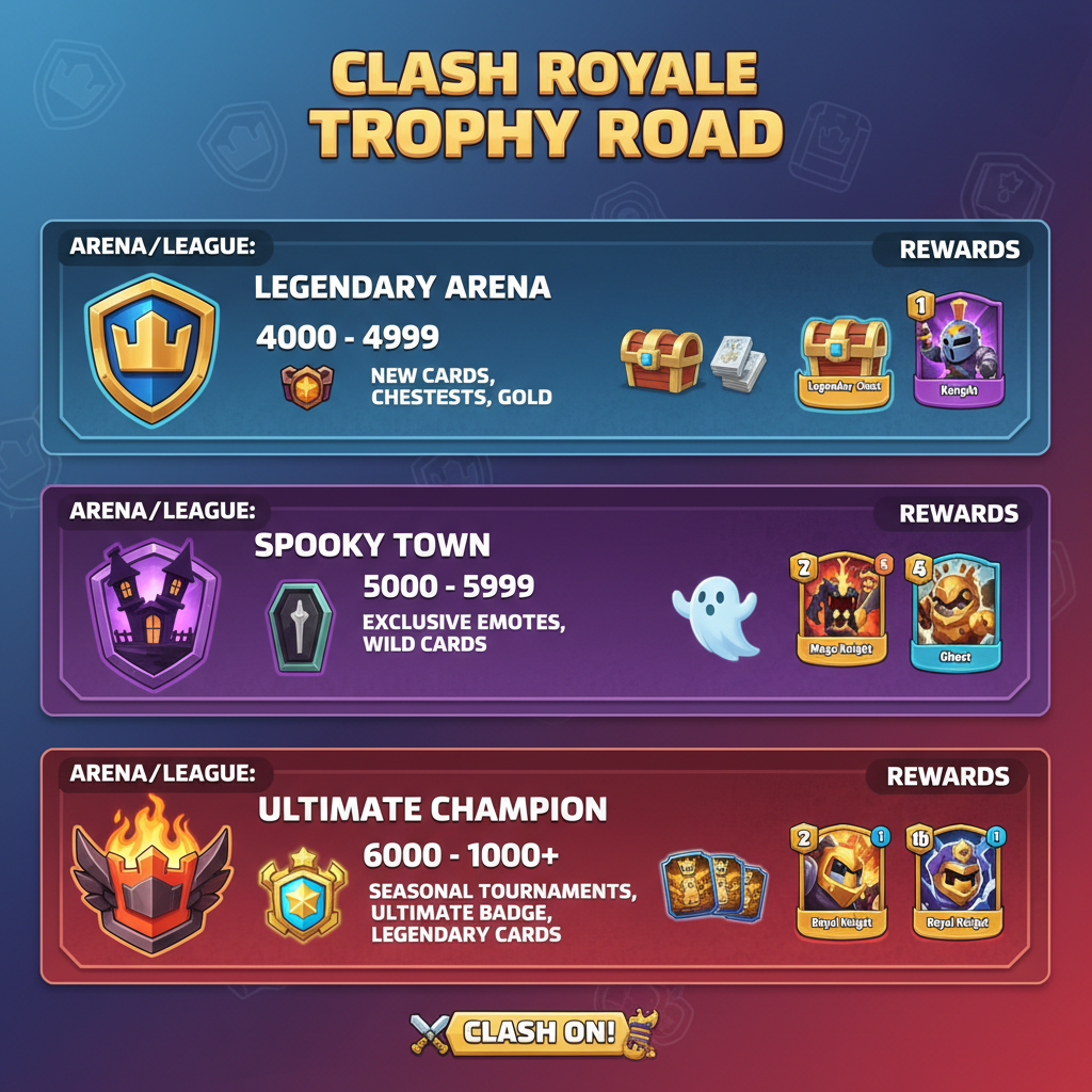Clash Royale trophy range comparison chart