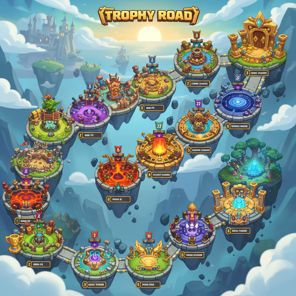Clash Royale Trophy Road arena map