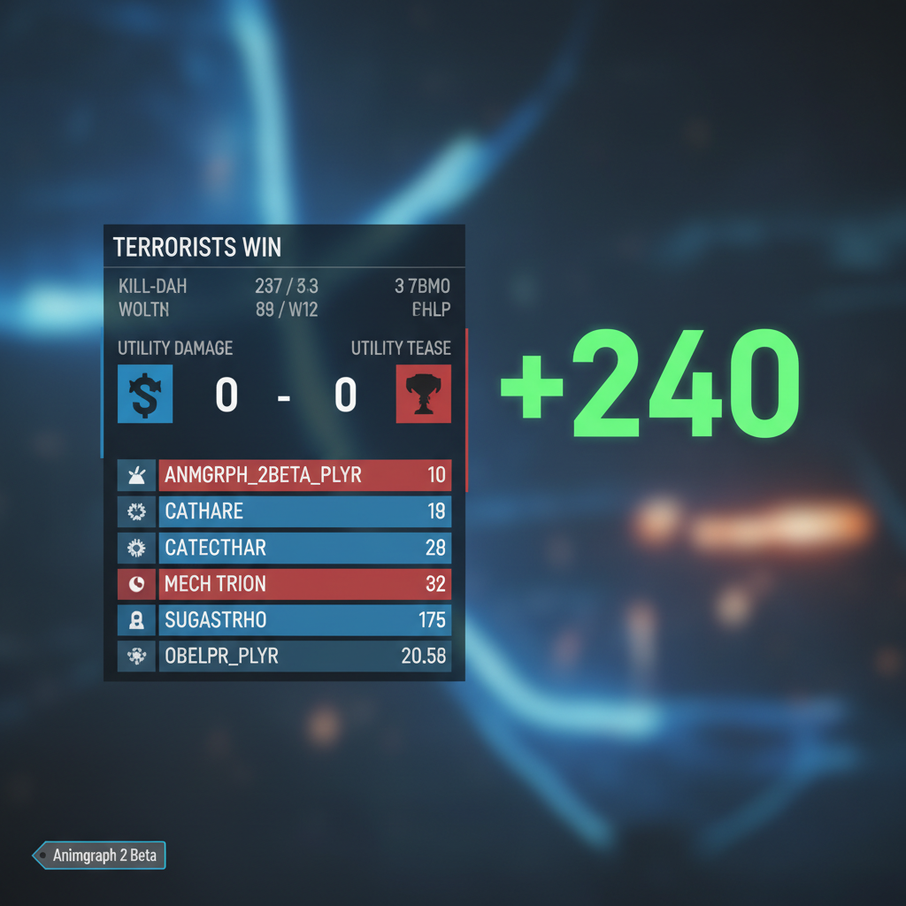 Tableau des scores après-match CS2 montrant le gain de rating après une session de boost Premier