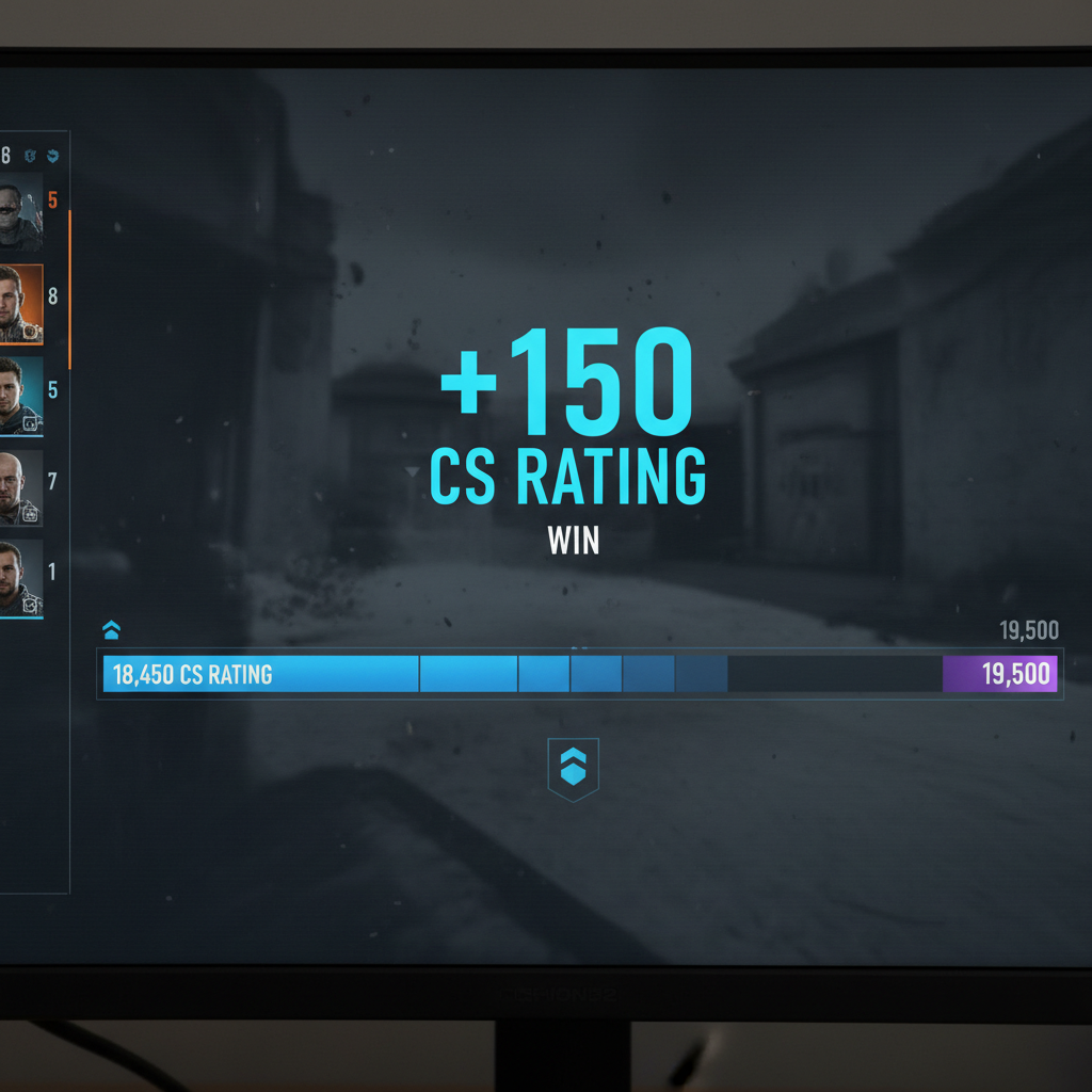 Pantalla de cambio de puntuación post-partida de CS2 Premier