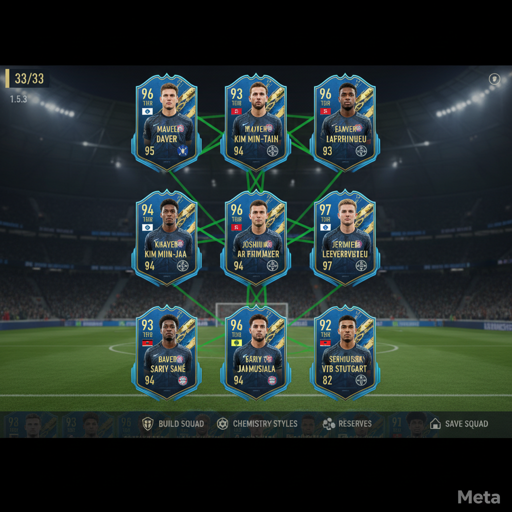 FC 26 Ultimate Team squad builder on patch 1.5.3