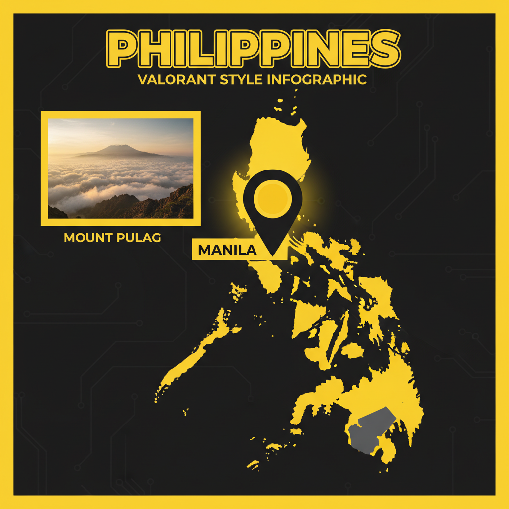 خريطة إنفوجرافيك للفلبين مع مانيلا محددة