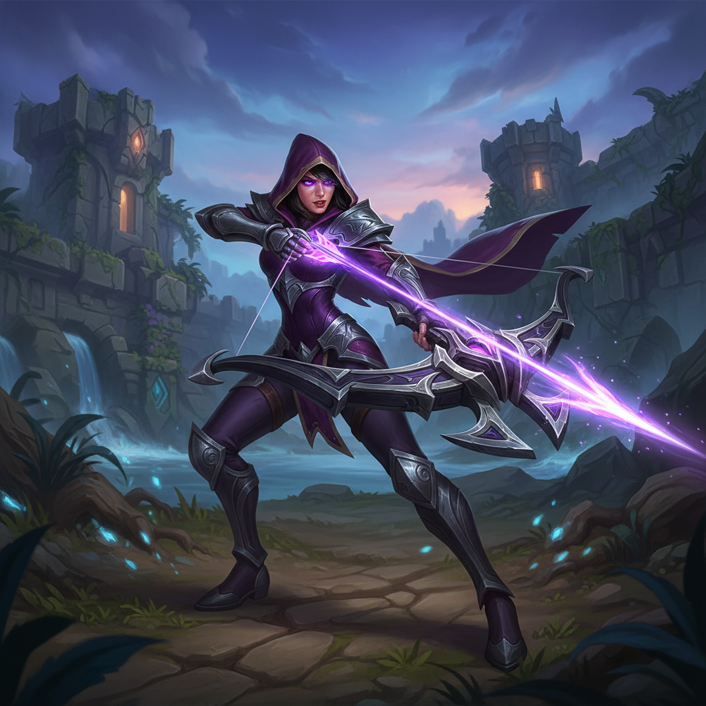 غارين يقف في المسار العلوي حاملاً سيفه