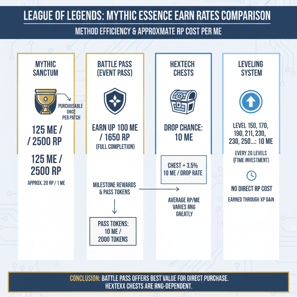 Comparison chart of ME earn rates across all methods