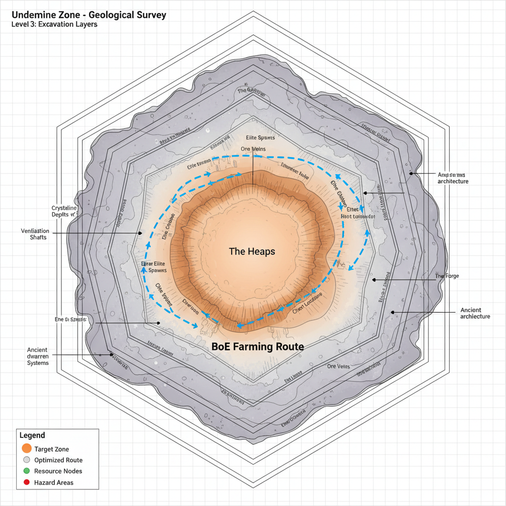 Undermine Heaps BoE farming route map