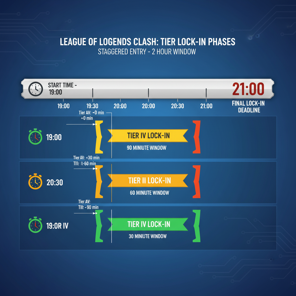 جدول تسجيل مستويات Clash يوضح نوافذ الدخول المتدرجة من المستوى الرابع إلى الأول