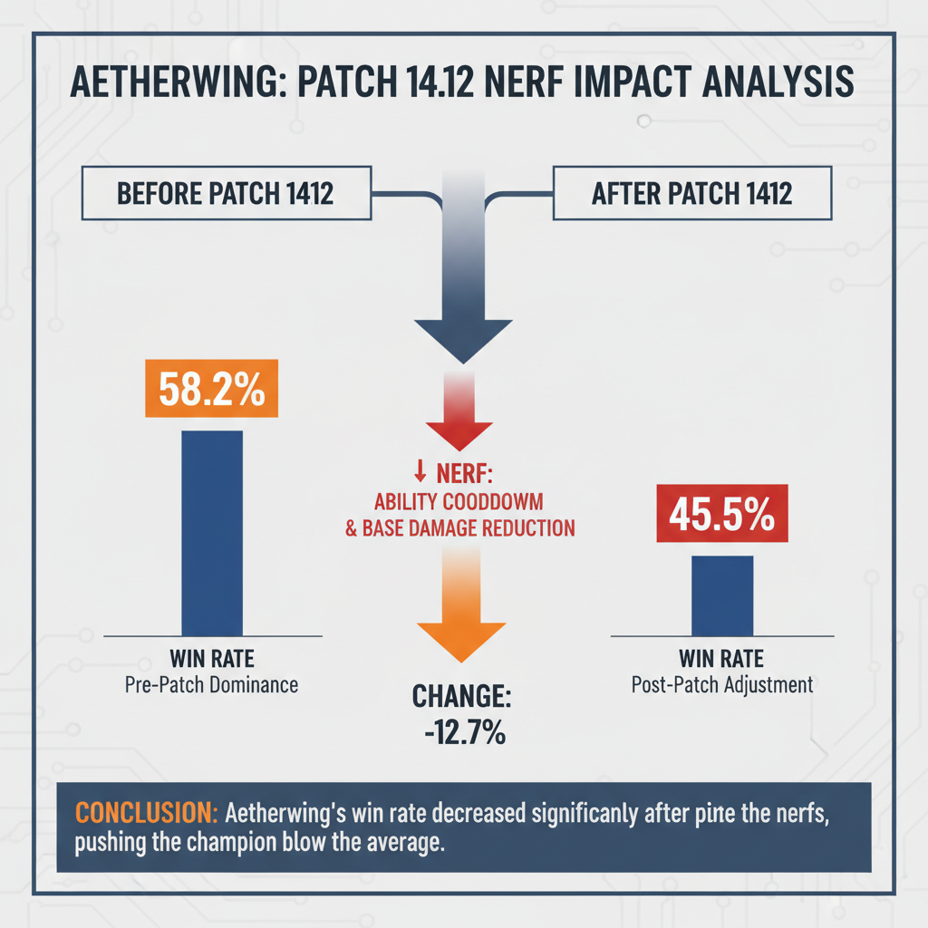 Win rate comparison before and after a patch nerf