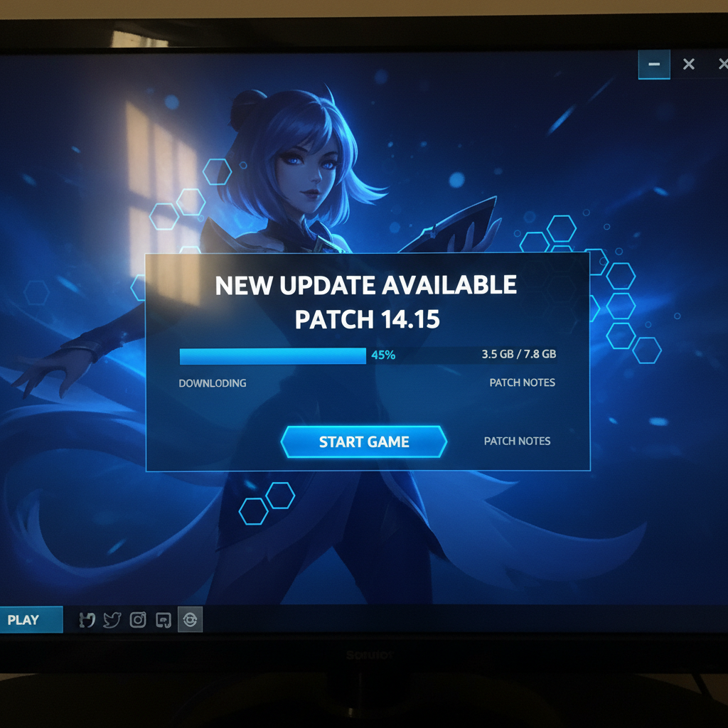 League of Legends client patch update screen