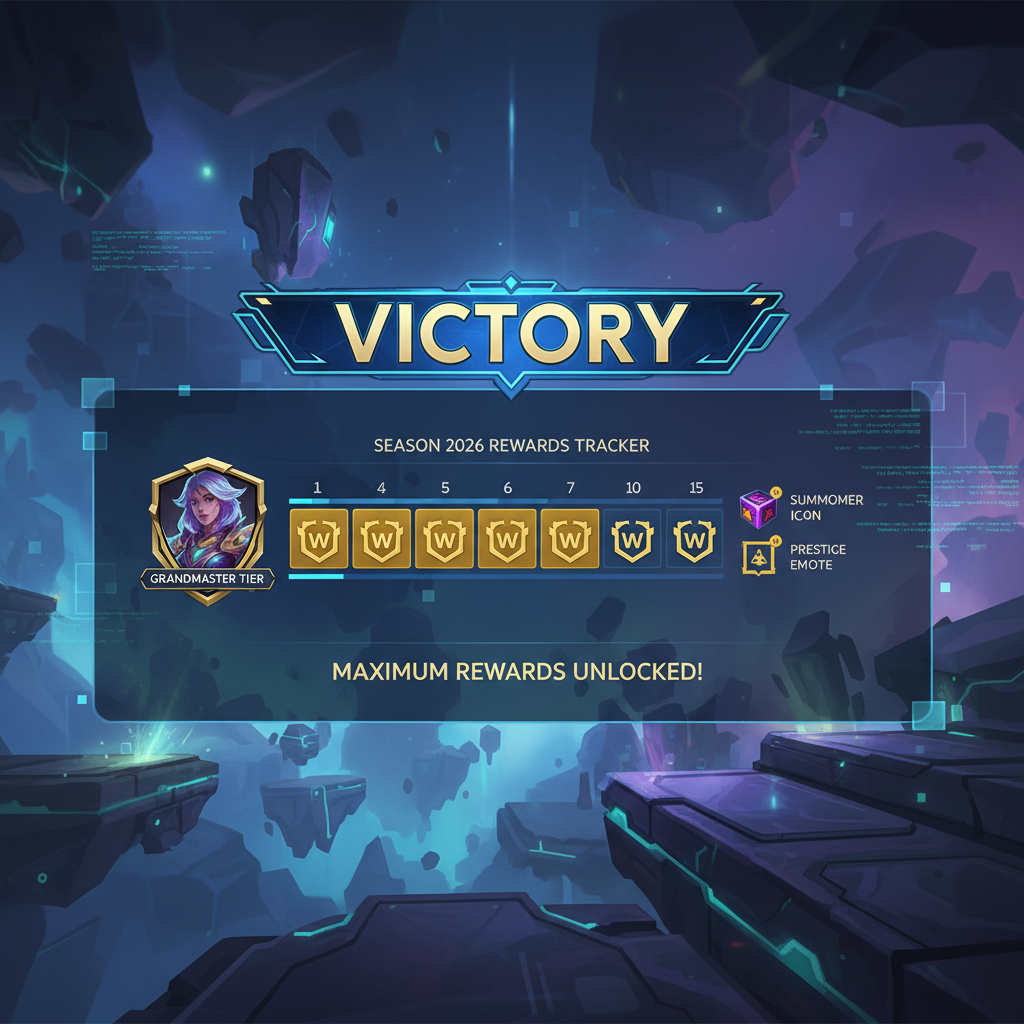 Pantalla posterior a la partida con rastreador de 15 victorias