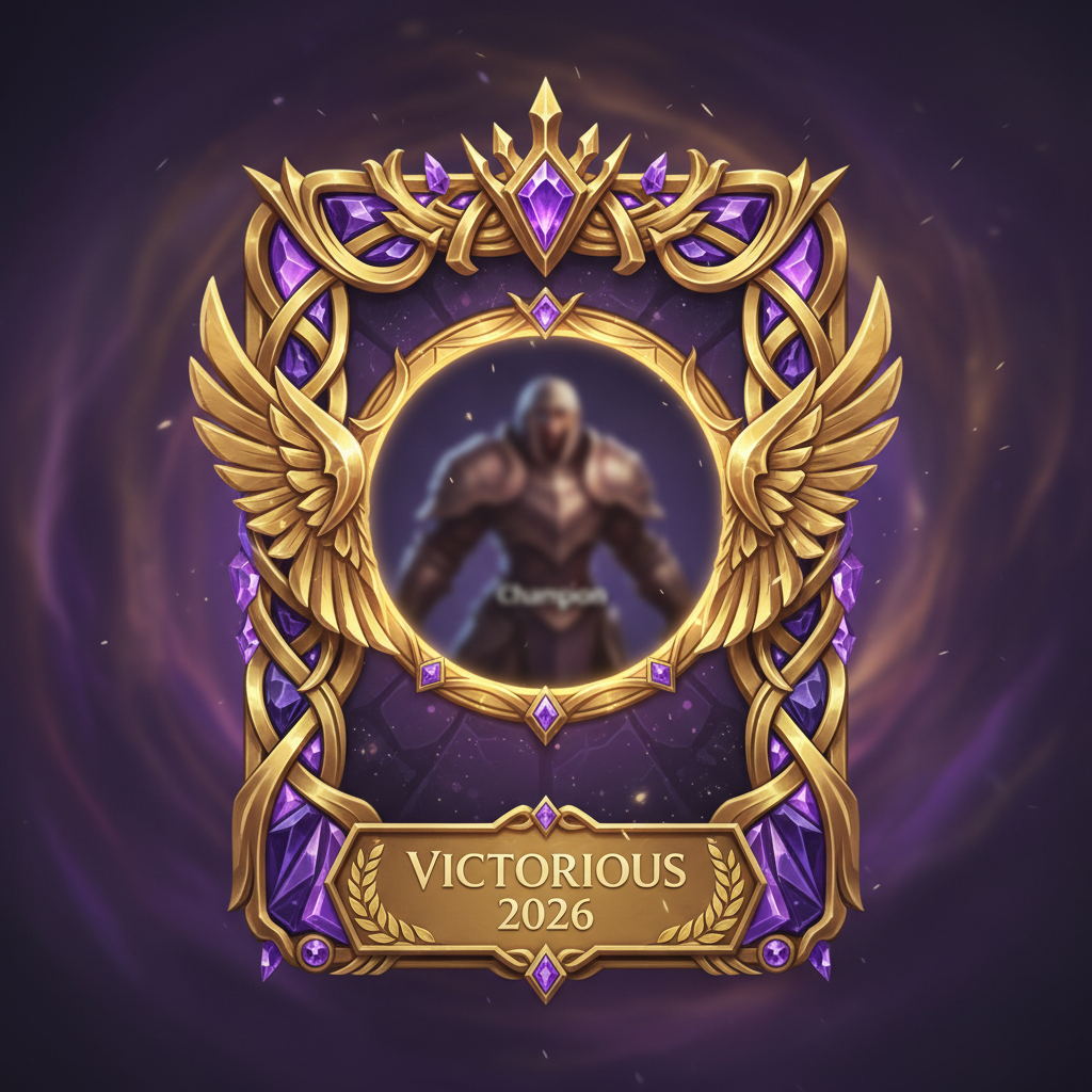 Arte del borde de pantalla de carga de Victorioso 2026