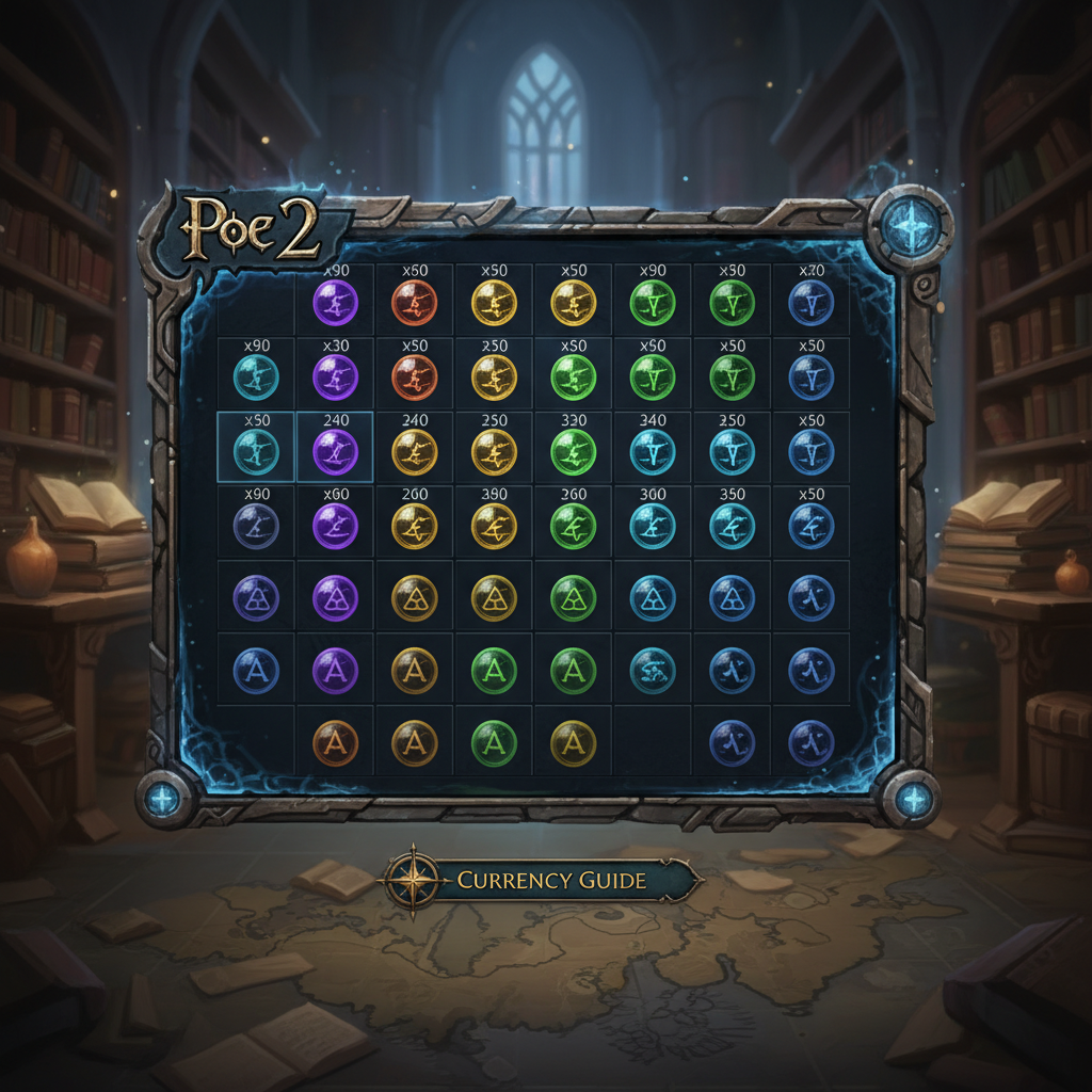 PoE 2 currency tab showing stacked orbs