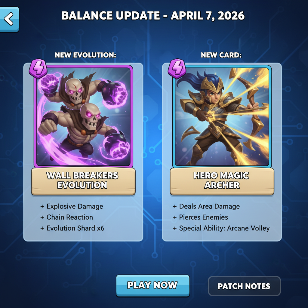 April 7 2026 balance patch Wall Breakers Evolution nerf