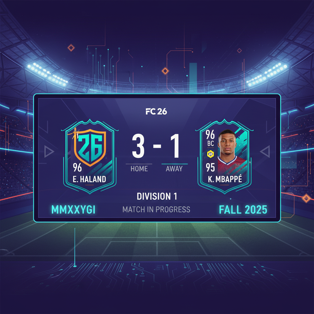 FC 26 Ultimate Team Division Rivals match screen with scoreline