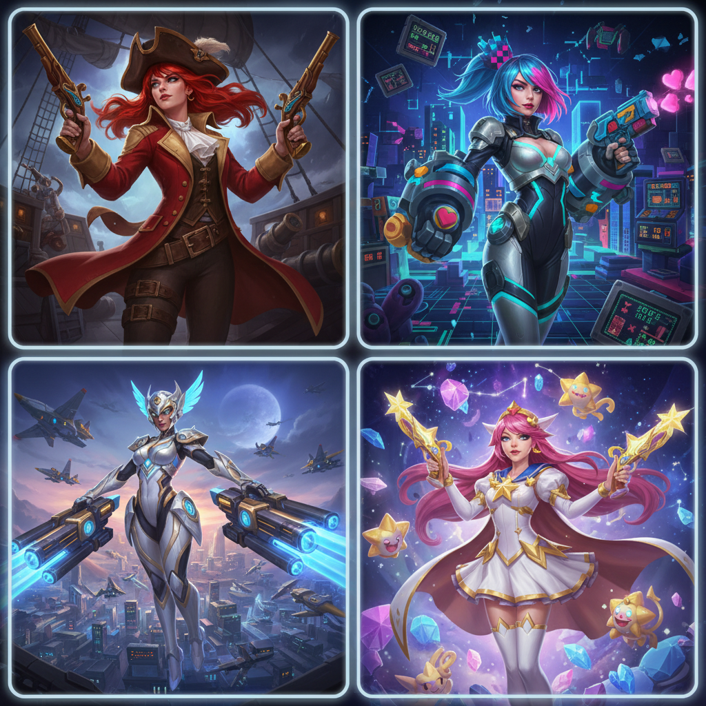 مجموعة مظاهر مس فورتشن المتنوعة من طابع القراصنة الكلاسيكي إلى التصاميم الأسطورية الحديثة