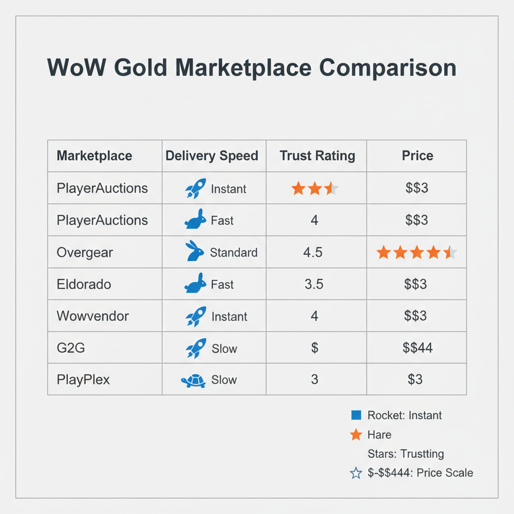 Marketplace comparison for WoW gold delivery